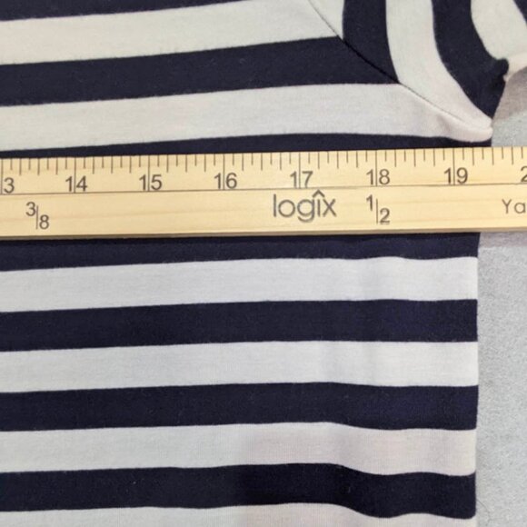 Chico's Ultimate Tee Tunic Womens M Navy Breton Stripe Nautical French Chic - Picture 6 of 10